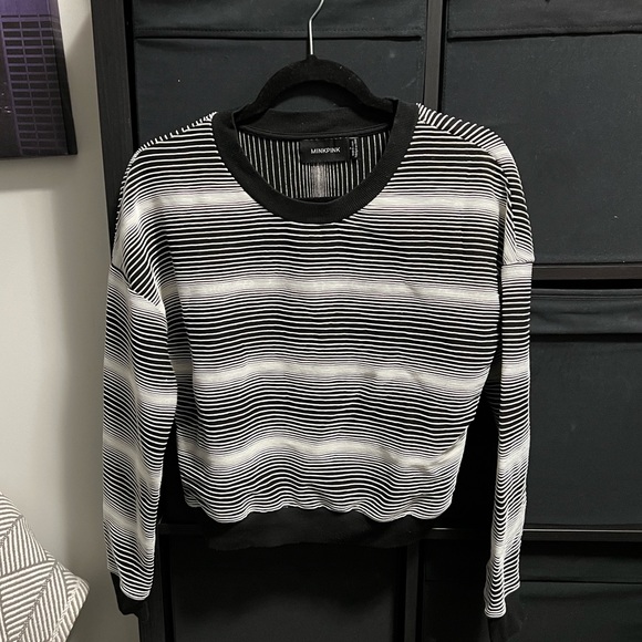 Mink Pink Black and White Gradient Sweater - Picture 1 of 2